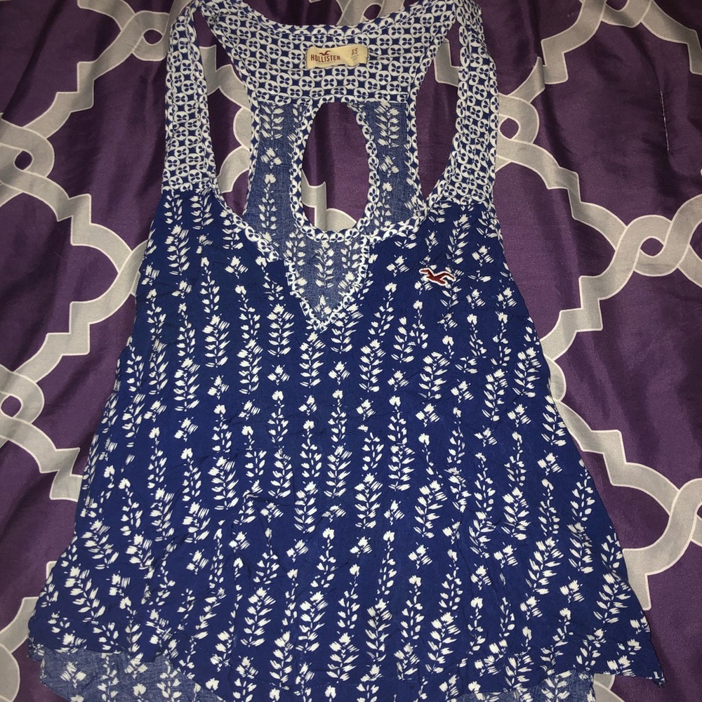 Blue and white tank top